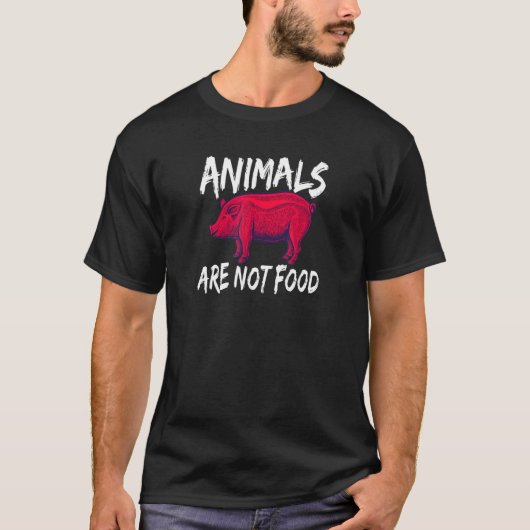 動物は食べ物ではないビーガン Tシャツ (正面)