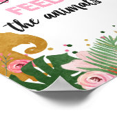 動物は食べ物を与えないサファリ動物の女の子誕生日 ポスター (角)