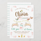 動物ふれあい広場の誕生日パーティー 招待状 (正面/裏面)