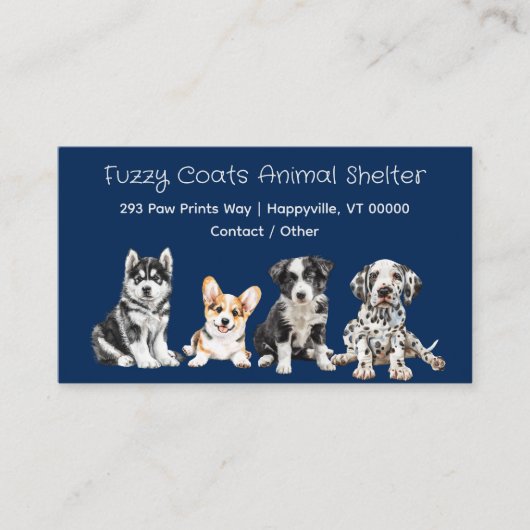 動物をテーマにした犬たち コーリングカード (正面)