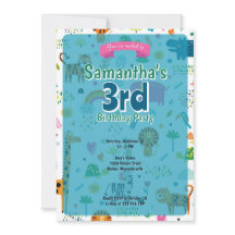 動物をテーマにした誕生日招待状