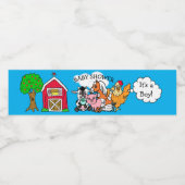 動物をテーマにした赤ちゃんシャワー ペットボトルラベル (シングルラベル)