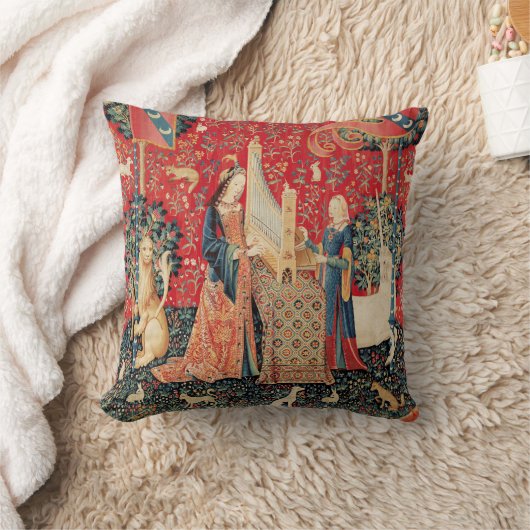 動物を使った遊ユニコーンとレディの臓器 クッション (ブランケット)