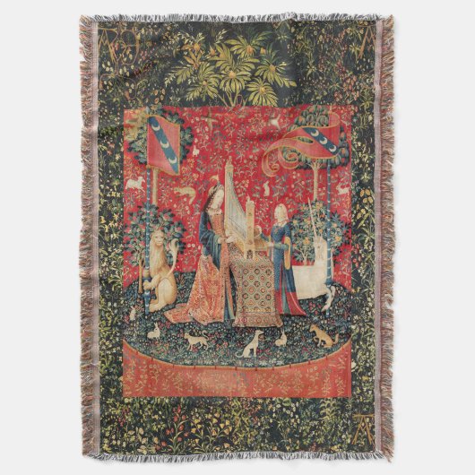 動物を使った遊ユニコーンとレディの臓器 スローブランケット (正面縦)