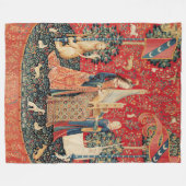 動物を使った遊ユニコーンとレディの臓器 フリースブランケット (正面(横))