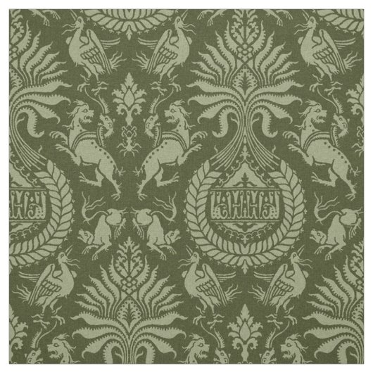 動物を使った12世紀のダマスク ファブリック (見本)