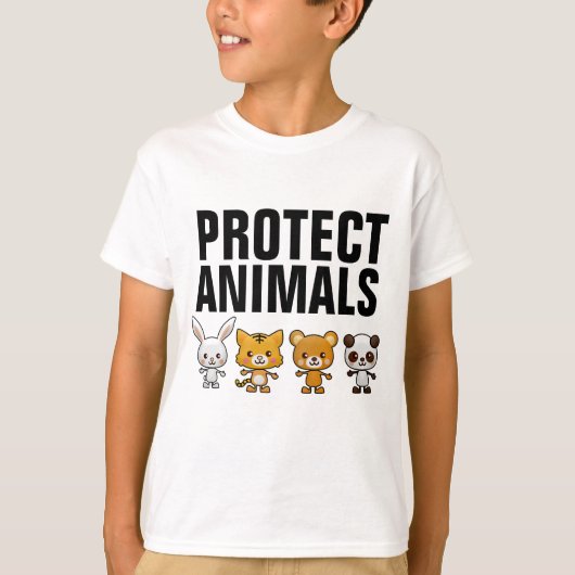 動物を守ろう Tシャツ 半袖Tシャツ (正面)
