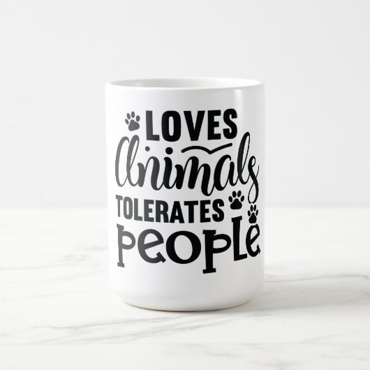 動物を愛し、人を寛容にする コーヒーマグカップ (中央)