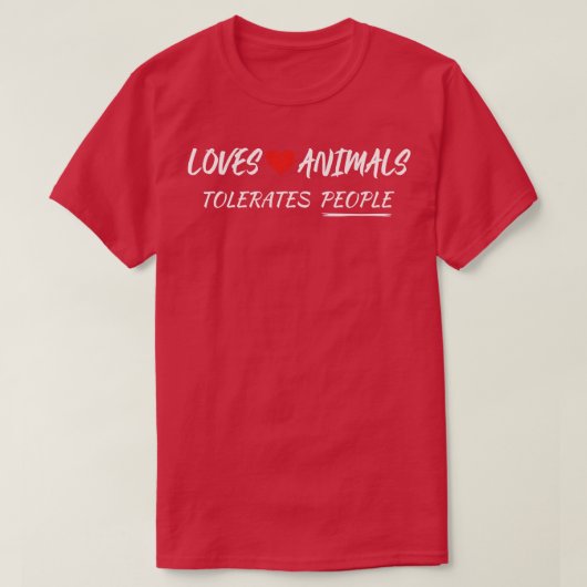 動物を愛する人をテロリング動物の恋人 Tシャツ (デザイン正面)