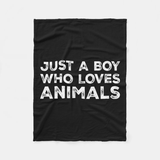 動物を愛する少年 フリースブランケット (正面)