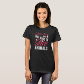 動物を救うために生まれた女の子 獣医 Tシャツ (正面フル)