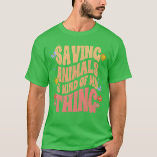 動物を救うレトロなデザインは友達へのギフトにぴったり Tシャツ