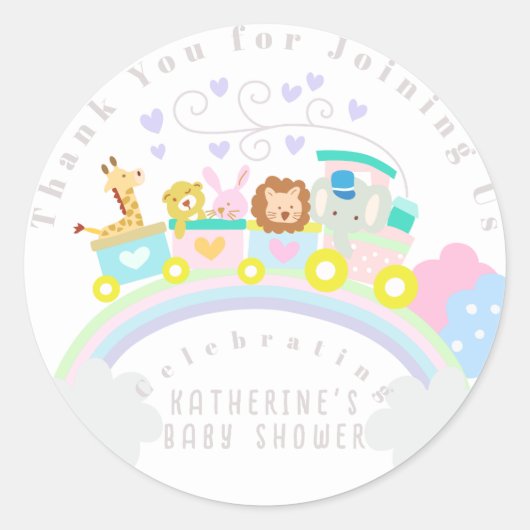 動物を白にトレーニング ラウンドシール (正面)