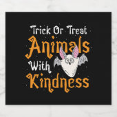 動物を親切にトリックまたは治療する – Halloween スパークリングワインラベル (シングルラベル)
