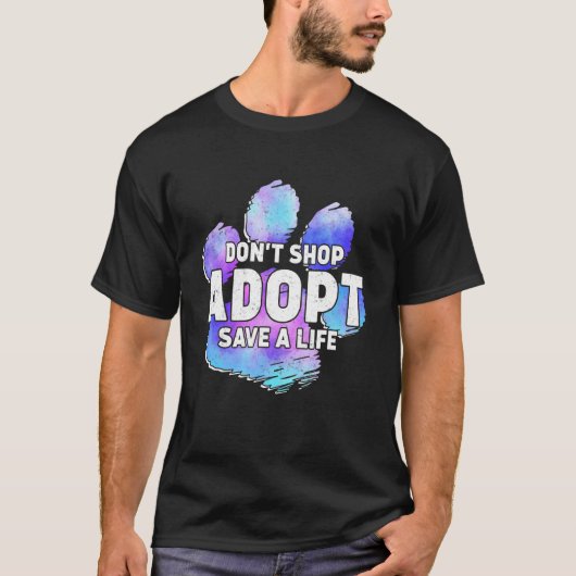 動物を買い物しない救助動物を採用 Tシャツ (正面)