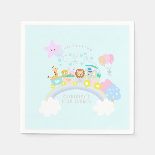 動物を青にトレーニング スタンダードカクテルナプキン (正面)