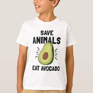 動物を食べますアボカドのおもしろいな菜食主義のビーガンを救って下さ Tシャツ