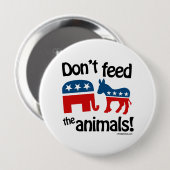 動物を食べ物を与えないで下さい- 缶バッジ (正面&裏面)