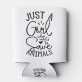 動物を飼いたいと思う女救の子 缶クーラー (裏面)