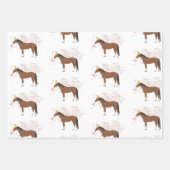 動物を飼育する馬パーティー ラッピングペーパーシート (正面)