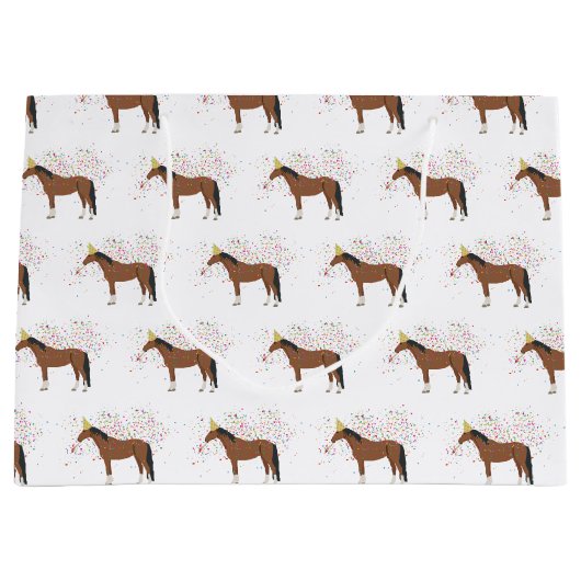 動物を飼育する馬パーティー ラージペーパーバッグ (正面)