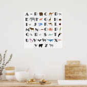 動物アルファベットのポスター ポスター (キッチン)