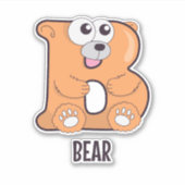 動物アルファベット文字 – B （クマ） シール (正面)