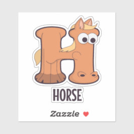 動物アルファベット文字 – H （馬） シール