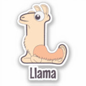 動物アルファベット文字 – L (llama) シール (正面)