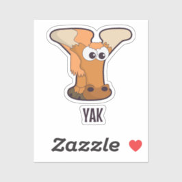 動物アルファベット文字 – Y (yak) シール