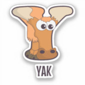 動物アルファベット文字 – Y (yak) シール (正面)