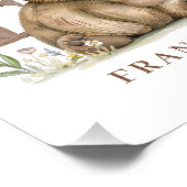 動物アルファベット文字Fキッズ名ベアポスター フォトプリント            (角)