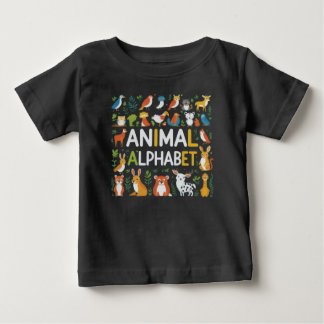 動物アルファベット キッズTシャツ ベビーTシャツ