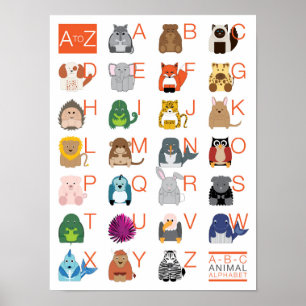 動物アルファベット ポスター