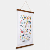 動物アルファベット 吊り下げ型タペストリー (傾斜あり)