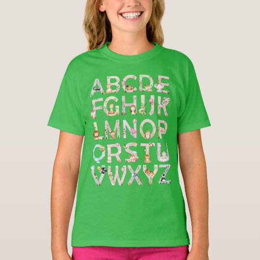 動物アルファベット Tシャツ (正面)