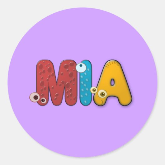 動物アルファベットMia ラウンドシール (正面)