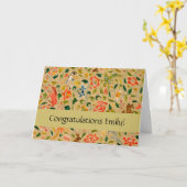 動物アンティーク馬鳥鹿ウサギ カード (黄色い花)