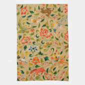 動物アンティーク馬鳥鹿ウサギ キッチンタオル (縦)