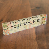 動物アンティーク馬鳥鹿ウサギ デスクネームプレート (側面)