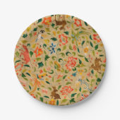 動物アンティーク馬鳥鹿ウサギ ペーパープレート (正面)