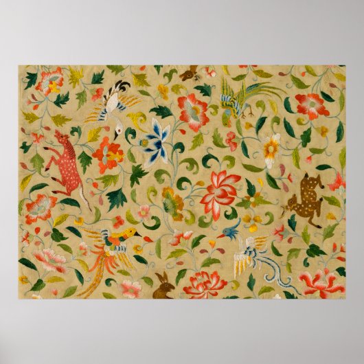 動物アンティーク馬鳥鹿ウサギ ポスター (正面)