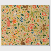 動物アンティーク馬鳥鹿ウサギ ラッピングペーパー (フラット)