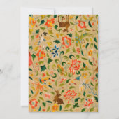 動物アンティーク馬鳥鹿ウサギ 招待状 (裏面)