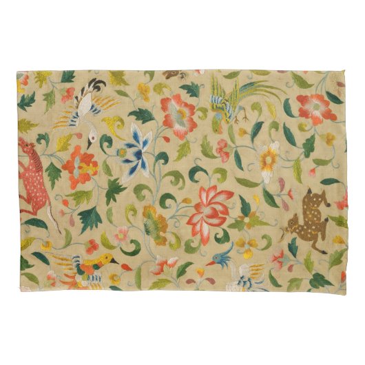 動物アンティーク馬鳥鹿ウサギ 枕カバー (正面)