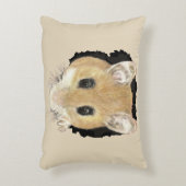 動物アートかわいいネズミが透き通る水彩画 アクセントクッション (正面(垂直))