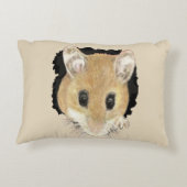 動物アートかわいいネズミが透き通る水彩画 アクセントクッション (裏面)