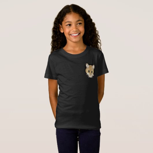 動物アートかわいいネズミが透き通る水彩画 Tシャツ (正面フル)