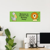 動物イラストカスタム文字キッズポスター ポスター (ホームオフィス)