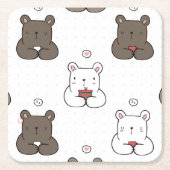 動物イラスト スクエアペーパーコースター (正面)